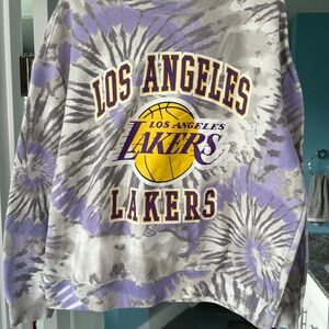 Hybrid Apparel Purple and Yellow Graphic Sweatshirt